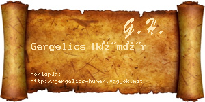 Gergelics Hümér névjegykártya